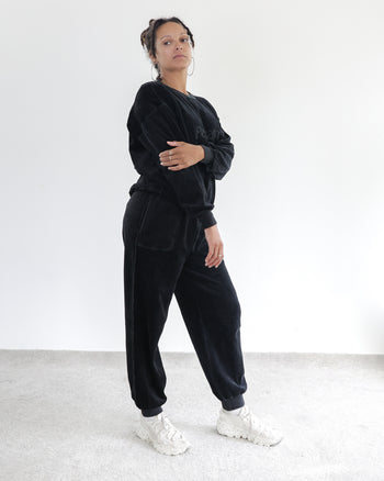 Ensemble de jogging noir en velour Pensato S