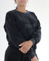 Ensemble de jogging noir en velour Pensato S