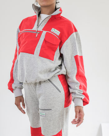 Ensemble de jogging gris et rouge Aesse S