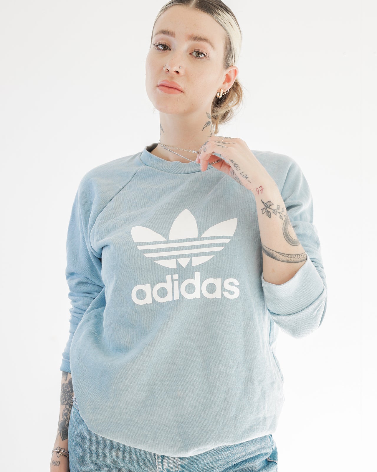 Gray and blue jacket Adidas XS