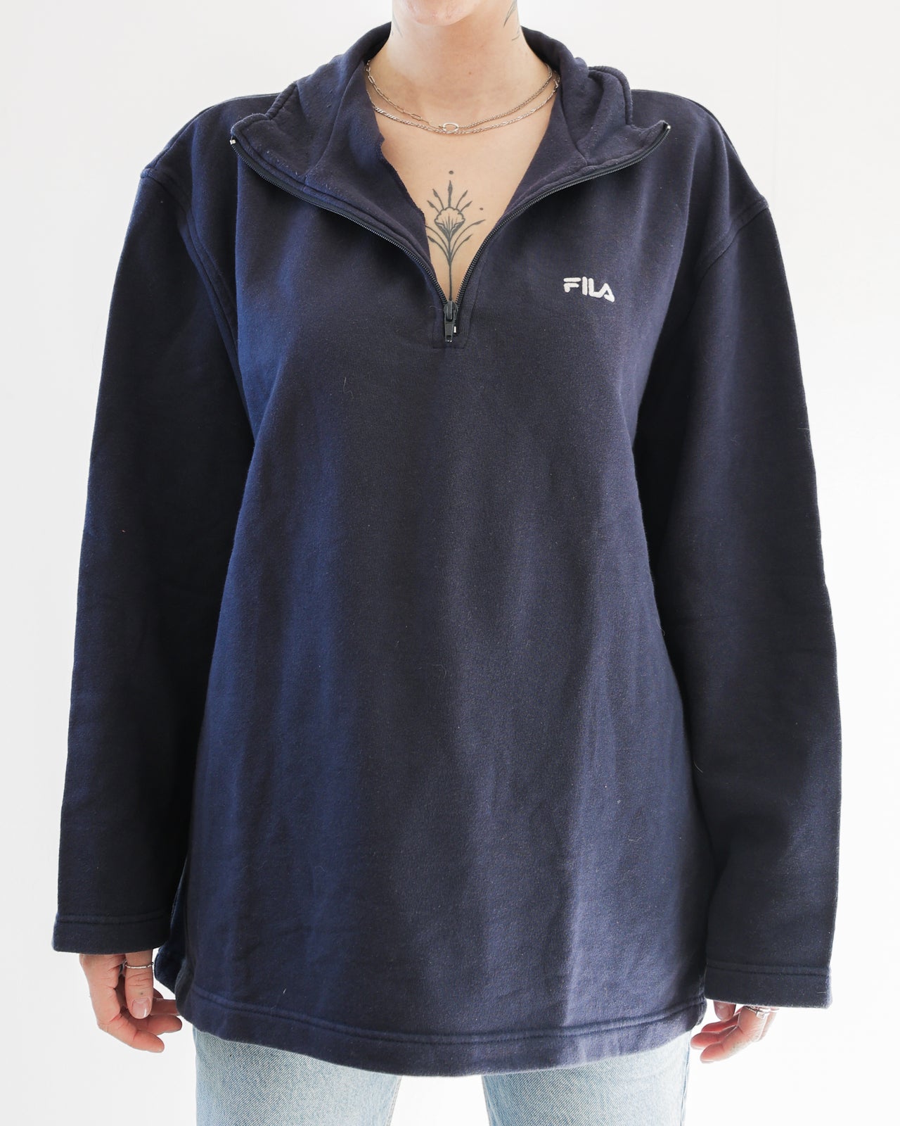 Pull noir Fila avec fermeture éclair L