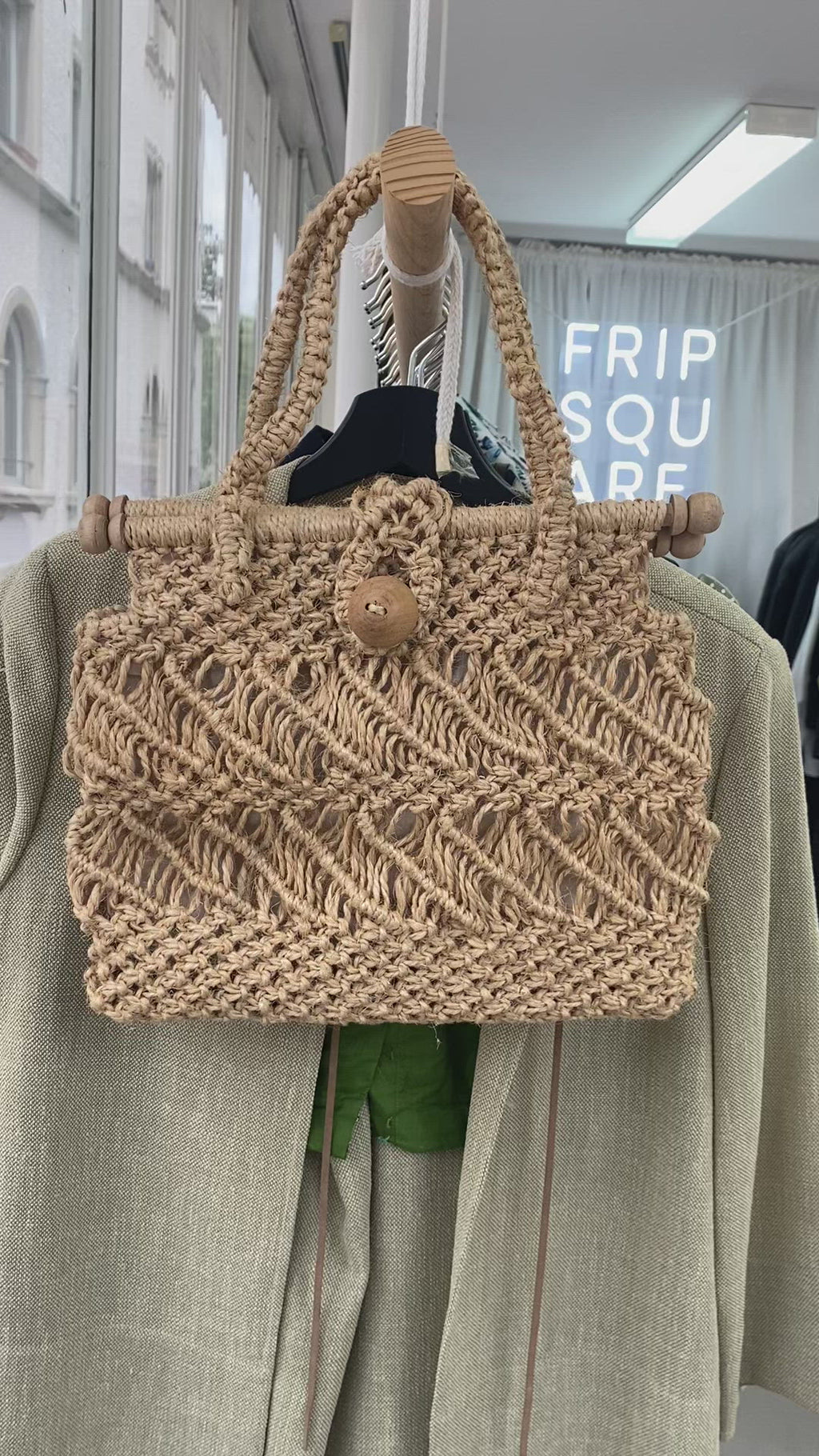 Vintage-Handtasche aus Stroh