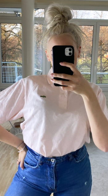 Light pink Lacoste XL short sleeve polo shirt