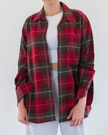 Vintage Red Check Shirt L