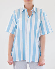 Vintage 80/90s shirt white and sky blue XL