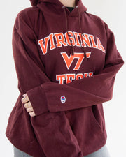 Pull à capuche bordeaux "Virginia Tech" L