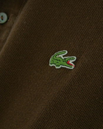 Brown Lacoste L Long Sleeve Polo