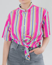Ralph Lauren L striped fuschia pink shirt