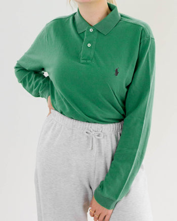 Ralph Lauren L Long Sleeve Green Polo Shirt