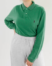 Ralph Lauren L grünes Langarm-Poloshirt
