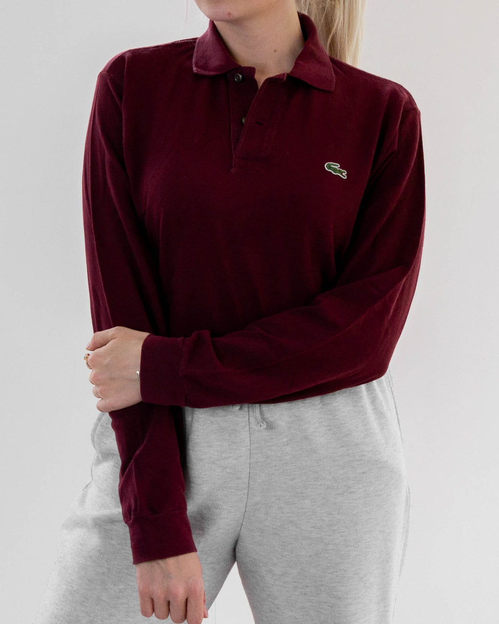 Polo à manches longues bordeaux Lacoste S