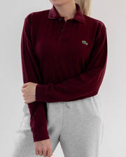 Burgundy Lacoste S Long Sleeve Polo Shirt