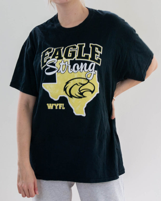 Schwarzes USA-T-Shirt „Eagle strong“ L