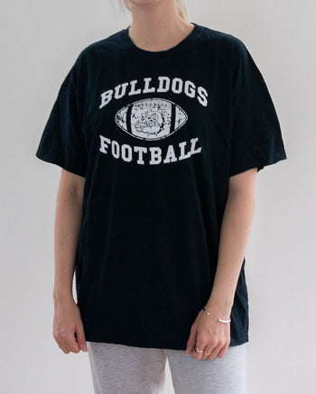 Black"Bulldogs Football"USA T-shirt XL