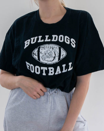 Black"Bulldogs Football"USA T-shirt XL