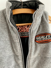 Harley Davidson gray sleeveless down jacket, 8 years old