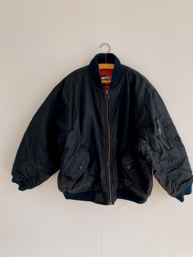 Black oversized bomber jacket 10 years