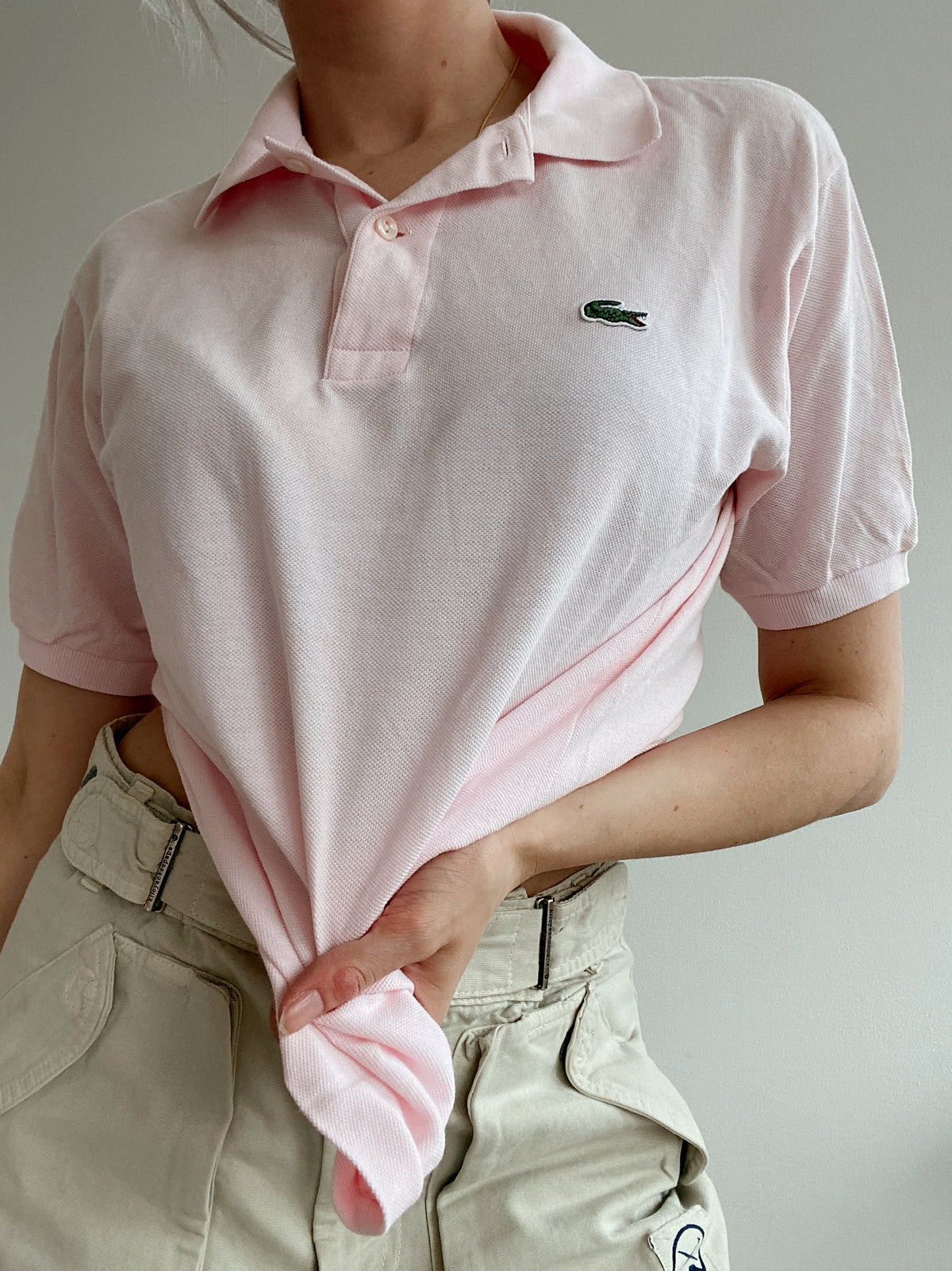 Polo à manches courtes rose clair Lacoste S