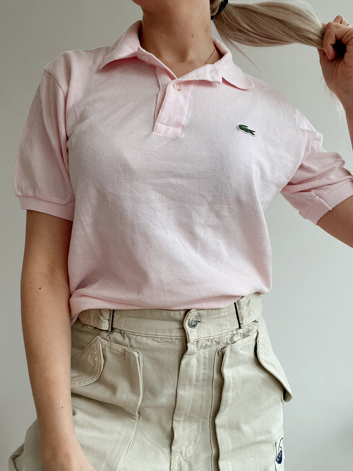 Polo à manches courtes rose clair Lacoste S