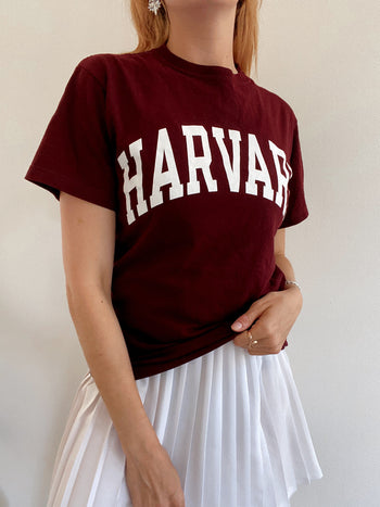 T-shirt vintage bordeaux Harvard Champion S