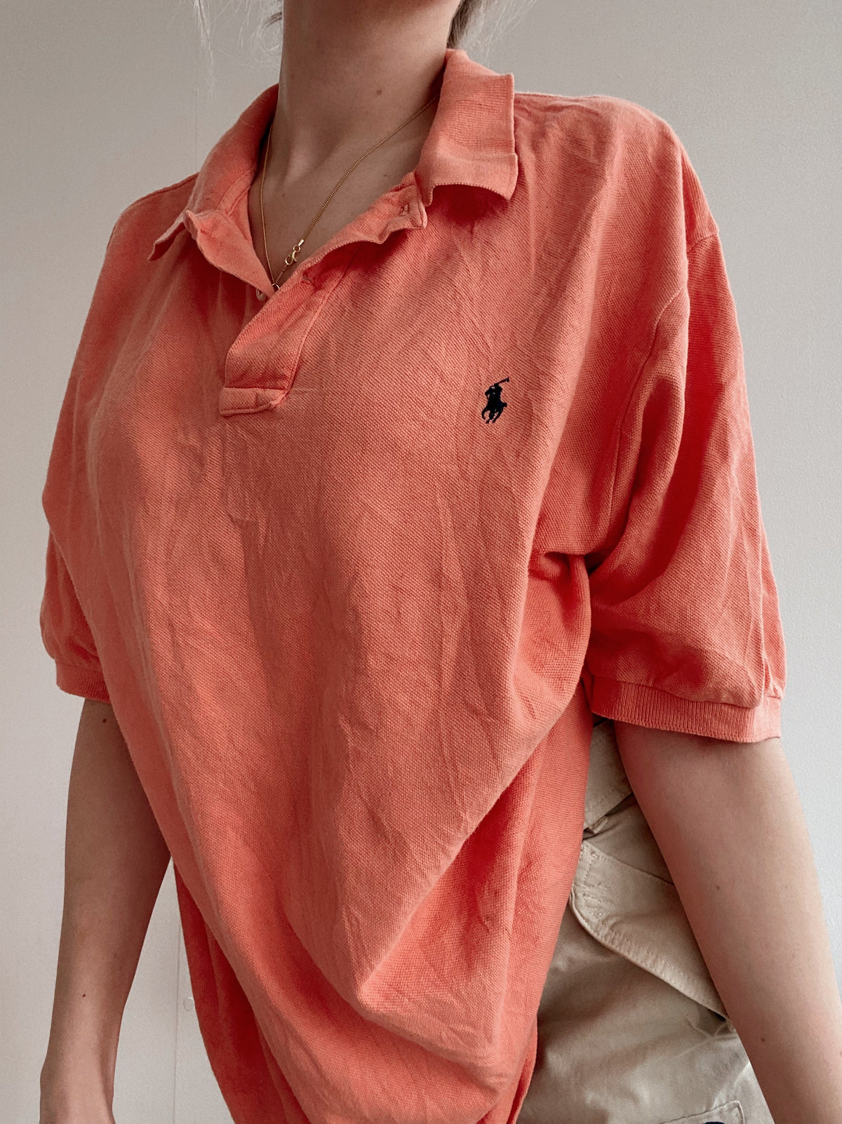 Polo à manches courtes orange saumon Ralph Lauren L