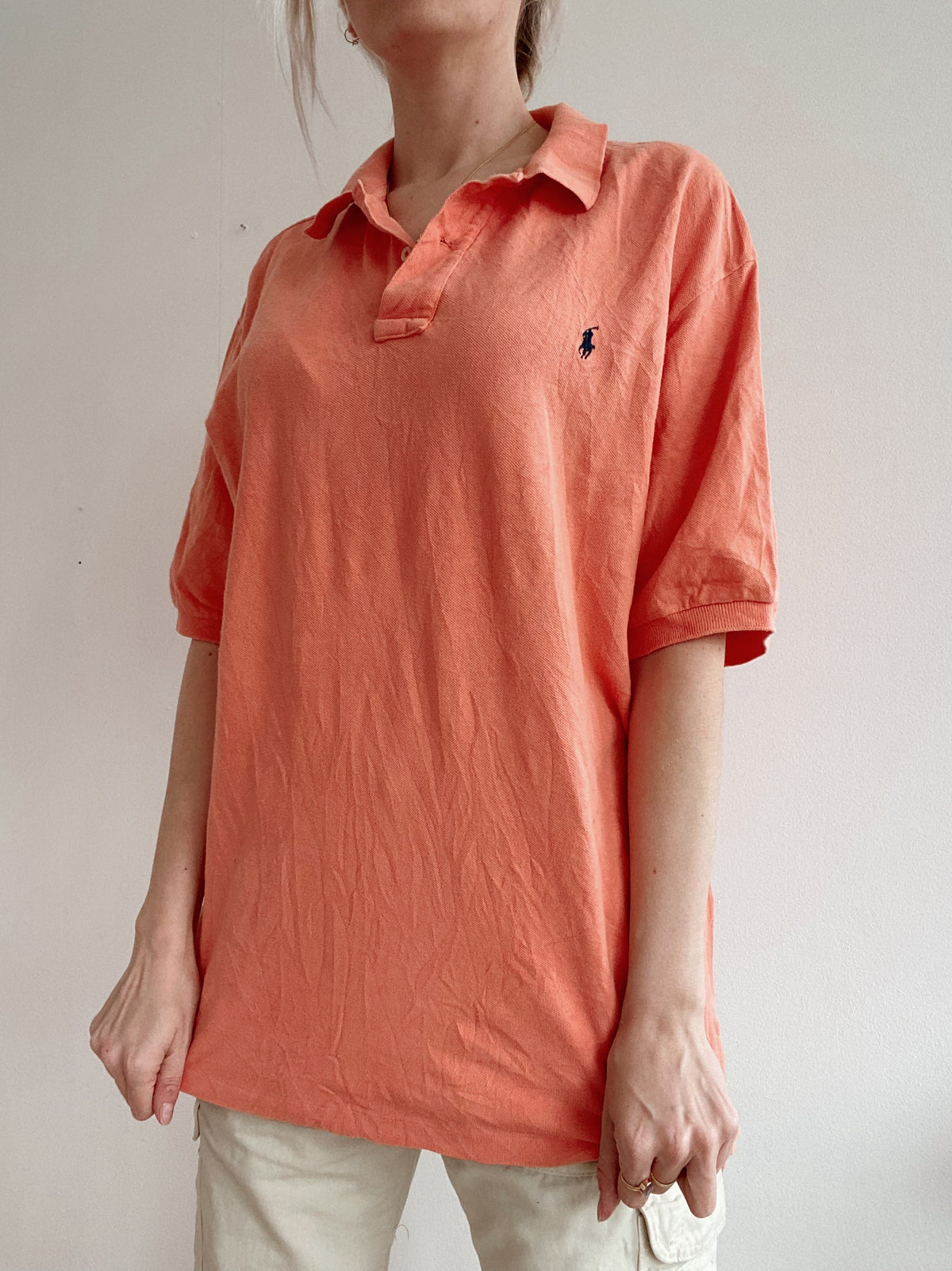 Polo à manches courtes orange saumon Ralph Lauren L