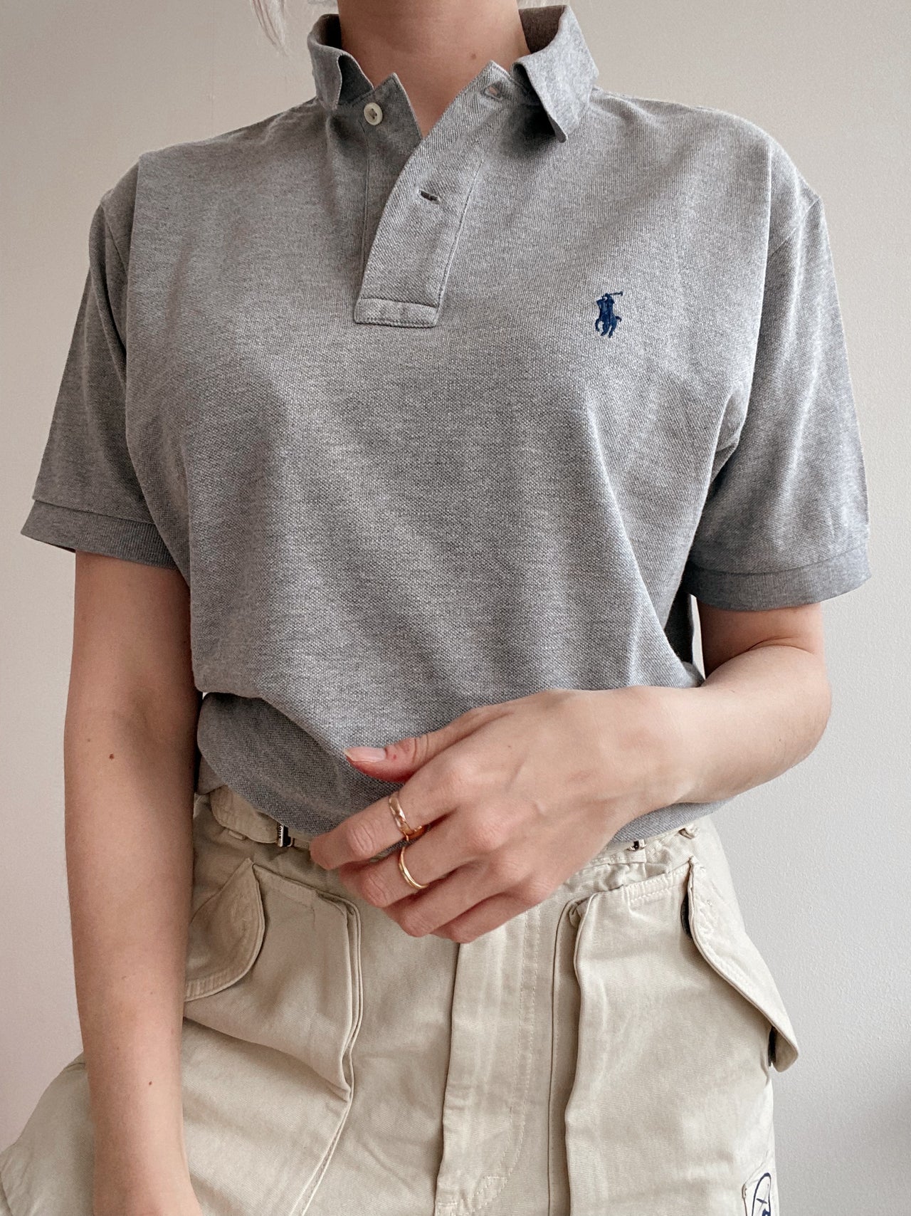 Polo à manches courtes gris clair Ralph Lauren M