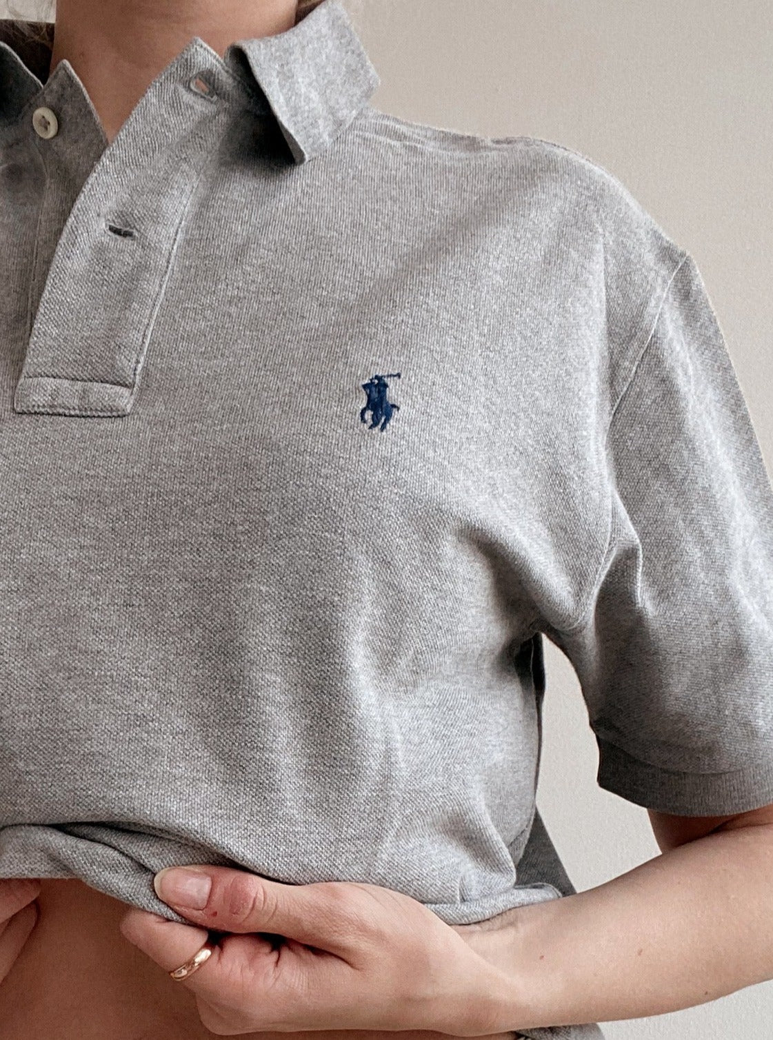 Polo à manches courtes gris clair Ralph Lauren M