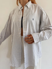 Chemise vintage Ralph Lauren blanche à carreaux