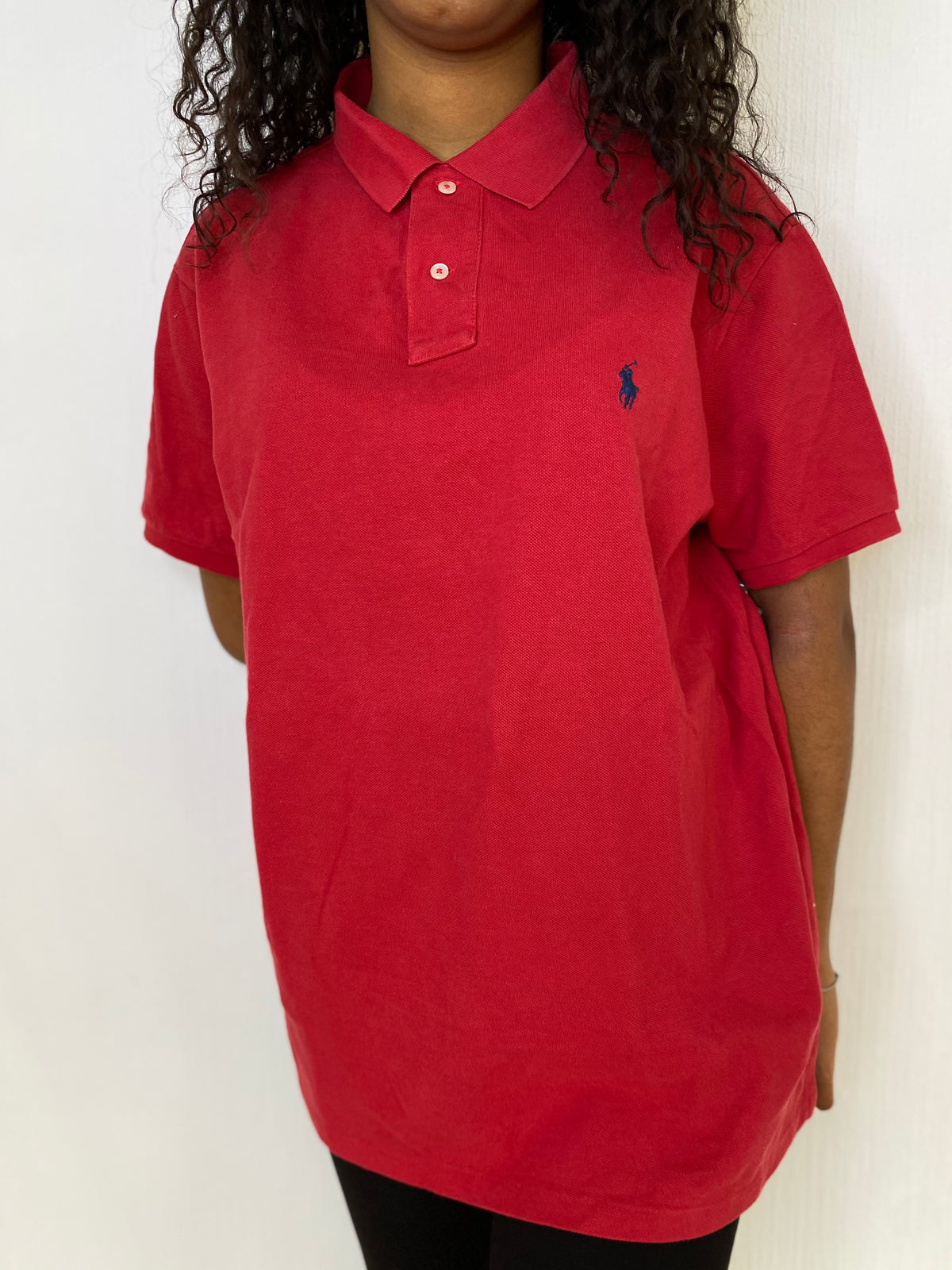 E.Polo à manches courtes rouge Ralph Lauren XL