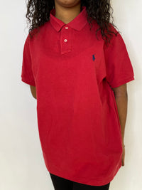 E.Polo à manches courtes rouge Ralph Lauren XL