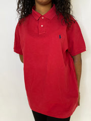 E.Ralph Lauren XL kurzärmliges rotes Poloshirt