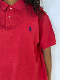 E.Polo à manches courtes rouge Ralph Lauren XL