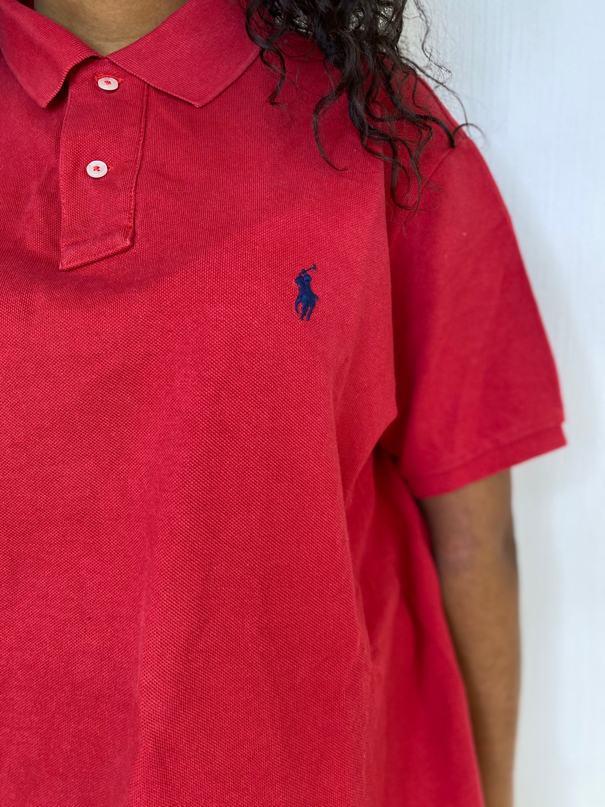 E.Polo à manches courtes rouge Ralph Lauren XL