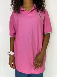 Polo à manches courtes rose et vert Ralph Lauren L