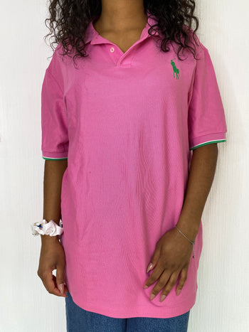 Pink & Green Short Sleeve Polo Ralph Lauren L