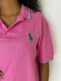 Polo à manches courtes rose et vert Ralph Lauren L