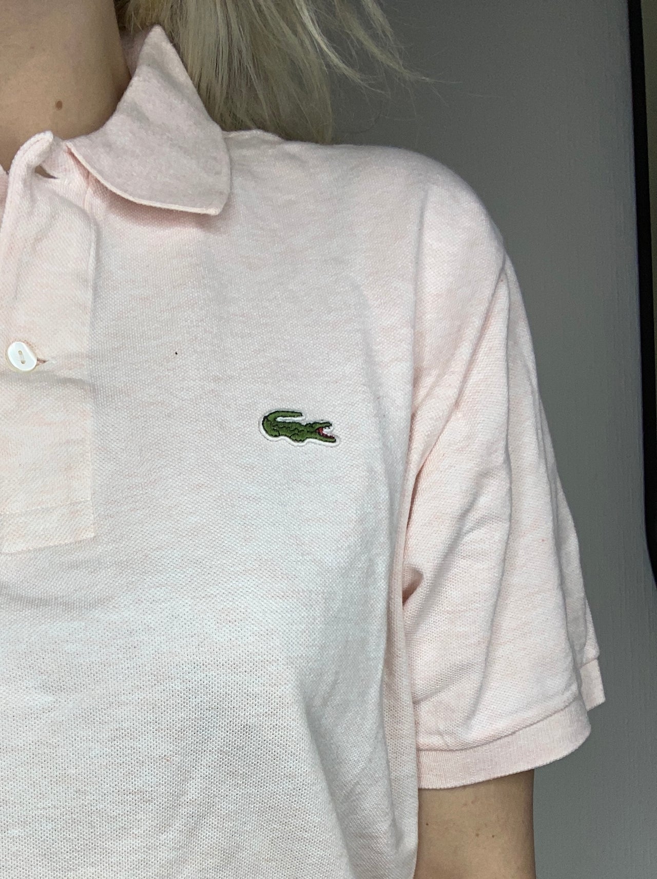 Light pink Lacoste XL short sleeve polo shirt