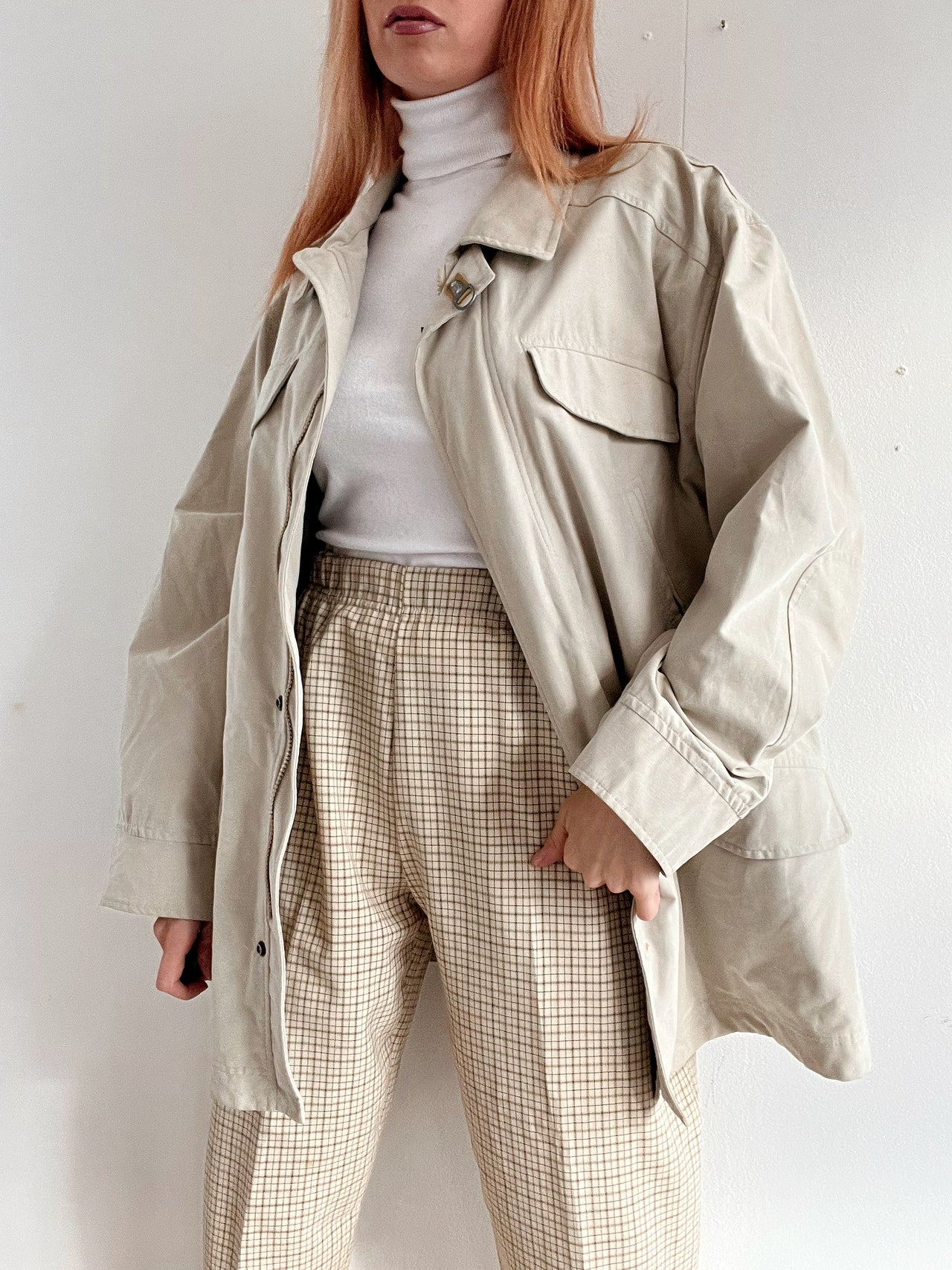 Veste mi-saison à poche beige beige XL