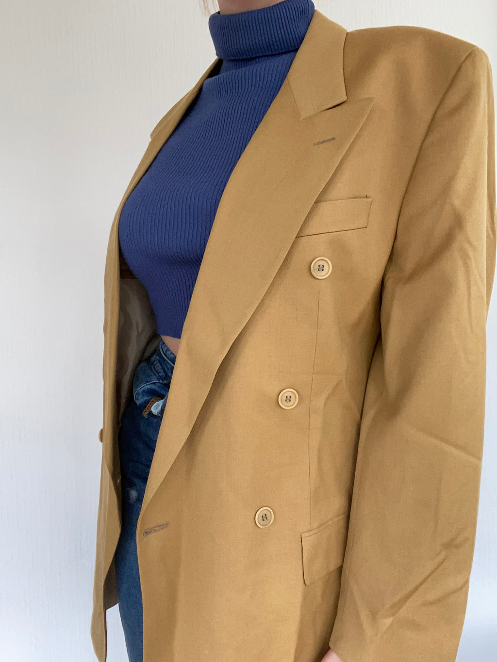 Oversized beige blazer jacket L