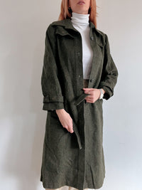 Vintage Khaki Wollmantel S