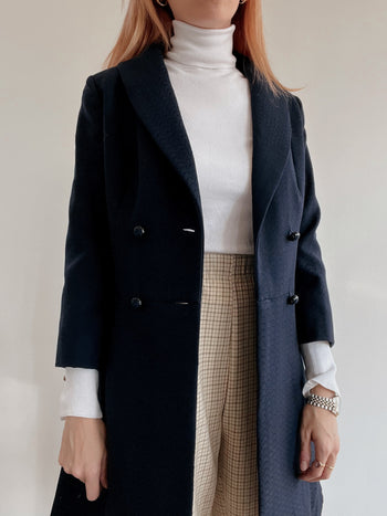 Manteau vintage bleu marine S