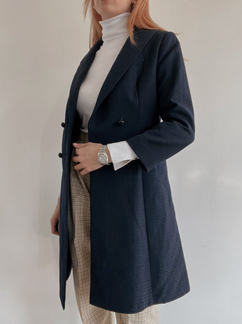 Manteau vintage bleu marine S