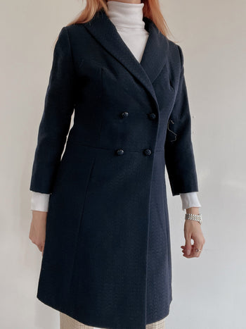 Manteau vintage bleu marine S