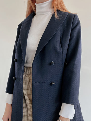 Manteau vintage bleu marine S