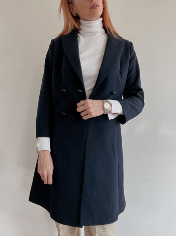 Manteau vintage bleu marine S