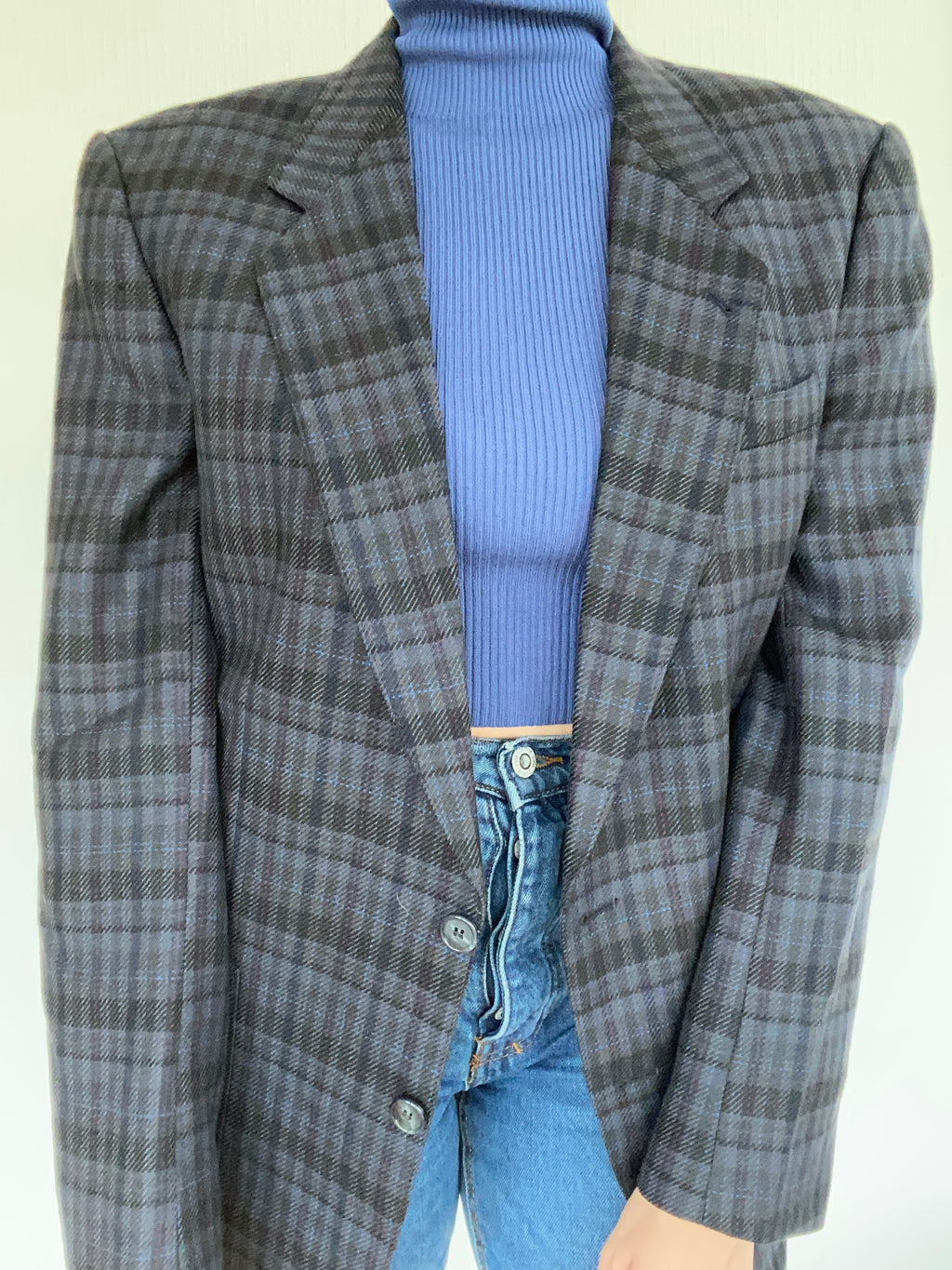Gray/blue/black blazer jacket M/L