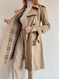 Beige/kamelfarbener Trenchcoat mit Gürtel XS/S 