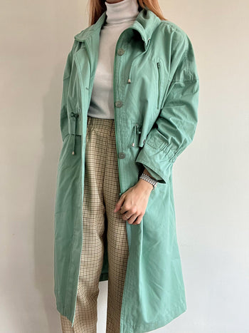 Trench coat vintage vert d'eau M/L