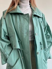 Trench coat vintage vert d'eau M/L